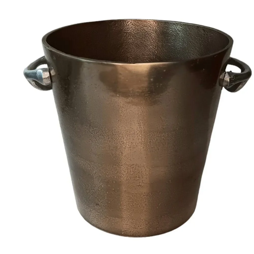 Gold Ice Bucket with Stag Deer Antler Handles Champagne Wine